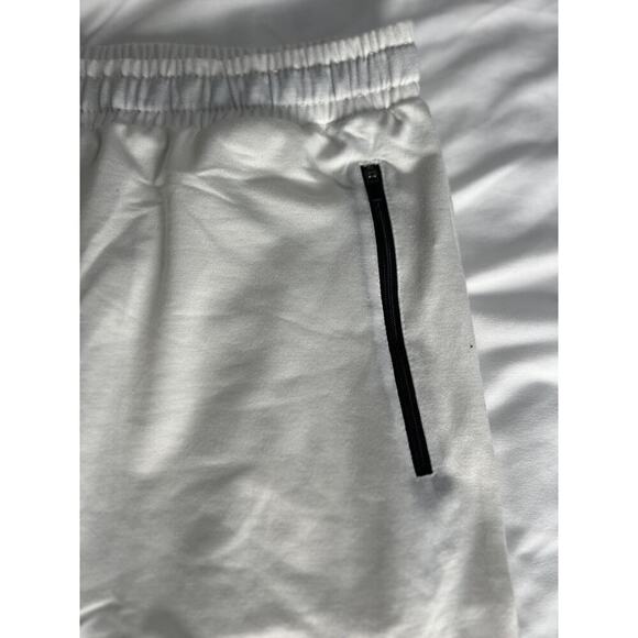 ✨Coofandy Men White Gym Shorts L Athletic Workout Running Activewear Pockets NWT - Picture 3 of 7